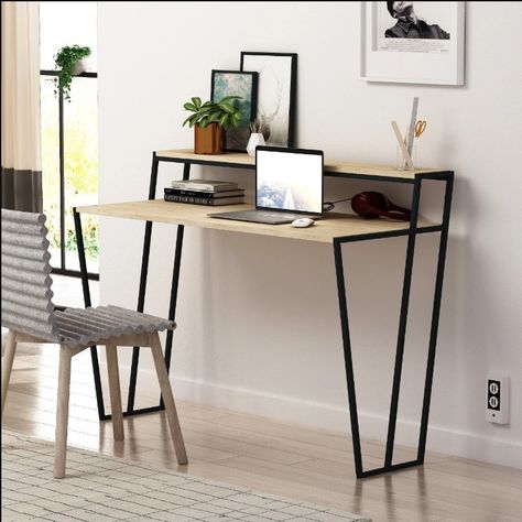 "Transform your workspace into a haven of creativity with our sleek and stylish computer table! 🖥✨ Designed to blend seamlessly with your home decor, this piece combines form and function effortlessly. Elevate your productivity while adding a touch of modern elegance to your space. ♦ Product ID: CHF-30 ♦️ Dimensions (inches): Depth-22" Length-46" Height-36" (Customizable) ♦️ Materials: Premium MDF (Engineered Wood) & Iron ♦️ Colors Available: Black, White, Natural Wood, Rustic, Espresso & ... Modern Study Desk, Study Desk Modern, Home Office Modern, Modern Study, Work Space Decor, Stylish Desk, Eid Gift, Oak Desk, Living Room Bookcase