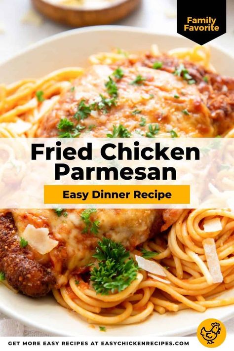 Fried Chicken Parmesan Recipe, Chicken Parm Recipes, Crockpot Chicken Parmesan, Easy Fried Chicken, Chicken Parmesan Recipe Easy, Chicken Parmesan Recipe, Chicken Parmesan Casserole, Parmesan Recipe, Easy Chicken Parmesan