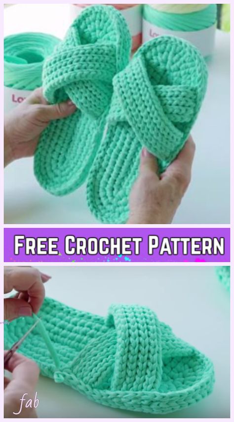 Crochet Criss Cross Spa Slippers Free Crochet Pattern-Video Mint Shoes, Crochet Flip Flops, Crochet Slippers Free Pattern, Crochet Slipper Pattern, Crochet Sandals, Crochet Socks, Crochet Booties, Slippers Pattern, Boot Cuffs