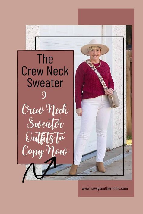 Ways to Wear A Crew Neck Sweater Layered Hoodie Outfit, Crew Neck Sweater Outfit, Layered Hoodie, Professional Work Outfit, Chic Autumn, Work Wear Outfits, Pencil Skirt Outfits, Fashion For Women Over 40, Boatneck Sweater