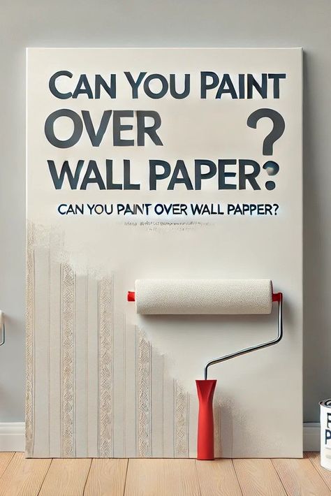 A wall with a roller brush halfway through painting over wallpaper, providing advice on how to paint over wallpaper effectively. Can You Paint Wallpaper, How To Paint Wallpapered Walls, Painting Over Wallpaper How To, Paint Over Wallpaper Before And After, Can You Paint Over Wallpaper, How To Paint Over Wallpaper, Painting On Wallpaper, Diy Painted Wallpaper, Painting Paneling Walls