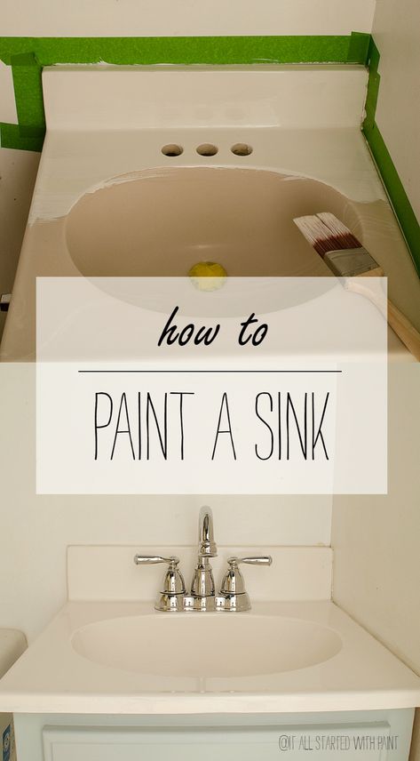 How To Paint A Sink Paint A Sink, Painting A Sink, Bathroom Update, Bathroom Redo, Bad Design, Bath Room, Diy Interior, Bathroom Renos, Updating House