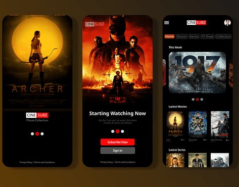 Movies App Design, Movie App Ui Design, App Ui Ux Design, Mobile Website Design, Interactive Web Design, Ux Kits, Ui Ux App, Android Design, Movie App