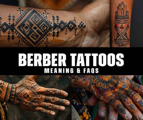 What are the cultural and symbolic meanings behind Berber tattoos? Morocco Tattoo Ideas, Berber Tattoo Meaning, Berber Tattoo Symbols, Arab Tattoos For Women, Moroccan Tattoo, Amazigh Tattoos, Berber Tattoo, Witchcraft Tattoos, Evil Eye Tattoo