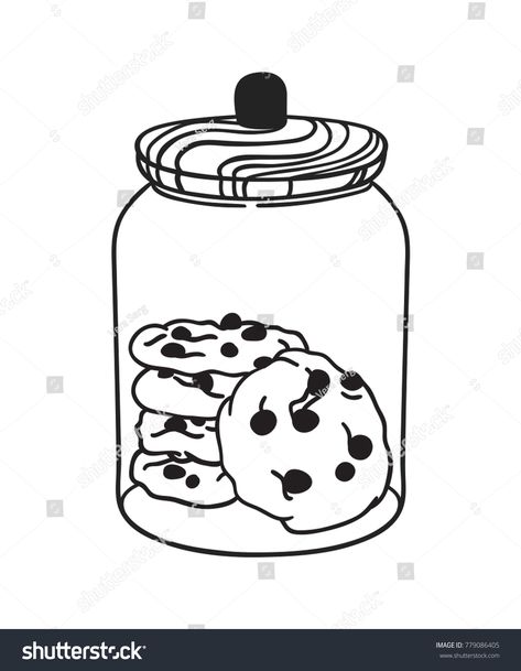 Hand drawn illustration glass jar and cookies. Creative ink art work. Actual vector drawing bake #Ad , #Ad, #jar#cookies#Creative#glass Jar Of Cookies Drawing, Cookie Jar Drawing, Jar Drawing, Cookie Drawing, Jar Cookies, Cupcake Painting, Recipe Book Design, Animal Drawings Sketches, Doodle Pages