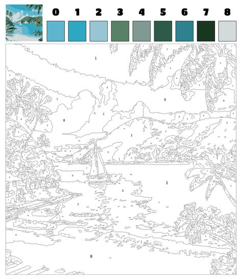 Paint By Number Art, Paint By Number Ipad, Color By Number Printable Free Adult, Colour By Number Free Printable, Color By Number Procreate, Numbered Coloring Pages, Coloring Numbers Free Printable, Paint By Number Template, Colour By Numbers For Adults