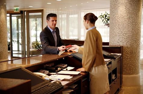 Room Service Hotel, Front Desk Hotel, Office Department, Hotel Advertising, Hotel Ads, Hotel Ideas, Lobby Lounge, Office Manager, Hotel Services