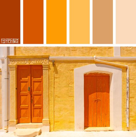 Color Palette: Burnt Orange, Tangerine and Sand. If you like our color inspiration, sign up for our monthly trend letter - http://patternpod.us4.list-manage.com/subscribe?u=524b0f0b9b67105d05d0db16a&id=f8d394f1bb Bright Academia, Burnt Orange Paint, Orange Paint Colors, Academia Bedroom, Analogous Color Scheme, Yellow Palette, Orange Palette, Orange Color Schemes, Orange Color Palettes