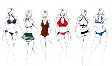 the bright red bikini is for inverted triangles Dress For Your Body Type, Inverted Triangle Body Shape, Triangle Body Shape, Pear Body, Pear Body Shape, Curvy Hips, 2014 Trends, Inverted Triangle, How To Hem Pants