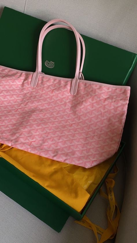 Pink Goyard Bag, Pink Goyard Tote, Pink Goyard, Ikea Aesthetic, Lacoste Bag, Products Aesthetic, Uni Bag, Goyard Tote, Luxury Bags Collection