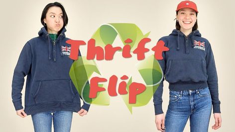 Check out this amazing hoodie thrift flip. I completely transformed an oversized hoodie into a cool cropped piece! Hoodie Thrift Flip, Diy Cropped Hoodie, Thrift Flip Ideas, Hoodie Upcycle, Flip Ideas, Diy Crop Top, Hoodie Diy, Thrift Flip, Seam Ripper