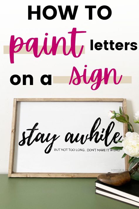 "how to paint letters on a sign" How To Paint Letters On Wood Signs, Diy Letter Sign, Diy Logo Sign, Diy Wall Signs, Paint Letters On Wood, Modern Wood Signs, Diy Name Sign, Painted Letters On Wood, Painted Name Signs