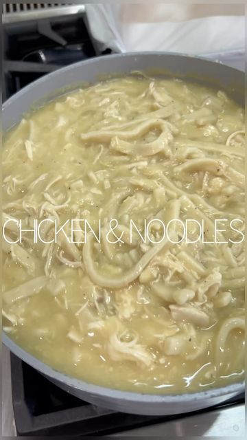 Chicken Noodle Soup Over Mashed Potatoes, Chicken And Noodles Over Mashed Potatoes, Chicken Noodles Over Mashed Potatoes, Reames Chicken And Noodles, Frozen Egg Noodles, Chicken And Egg Noodles, Easy Chicken Soup, Chicken And Noodles, Chicken Shredded