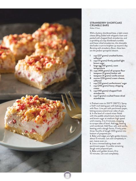 Strawberry Shortcake Crumble, Shortcake Crumble, Spring Time Desserts, Crumble Bars, Freeze Dried Strawberries, Cream Cheese Filling, Light Cream, Sweets Recipes, Fresh Strawberry