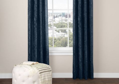 Clooney Panels - Navy | Urban Barn Navy Curtains Living Room, Living Room Urban, Navy Drapes, Navy Curtains, Grey Drapes, Urban Barn, Curtains Living, Modern Curtains, Drapery Panels