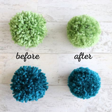 This secret trick to making fluffy pom poms only takes a couple minutes and makes all the difference. Knowing how to make pom poms extra fluffy will give your pom pom crafts that wow factor. See the full pom pom video tutorial! #diypompoms #fluffypompoms #howtomakepompoms #pompomtutorial #pompom #pompoms #videotutorial #diytutorial #diycrafts #pompomcrafts Diy Yarn Pom Pom, Make Pom Poms, Fluffy Pom Poms, Pom Pom Tutorial, Pompon Diy, Pom Pom Animals, Diy Gifts To Make, Pom Crafts, Diy Pom Poms