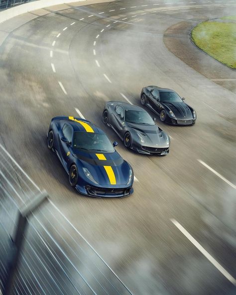 Three stunning V12 Ferraris unite on track: the 812 Competizione, F12 TDF, and 599 GTO. Pure automotive symphony captured in one epic… | Instagram Ferrari V12, 599 Gto, Ferrari F12 Tdf, F12 Tdf, Aesthetic Cars, Ferrari 812, Ferrari 599, Ferrari F12, Red Heads