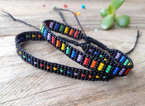 Partner Gifts, Gay Pride Bracelet, Love Partner, Flag Beads, Custom Necklaces, Pride Jewellery, Bead Loom Designs, Loom Jewelry, Pride Bracelet