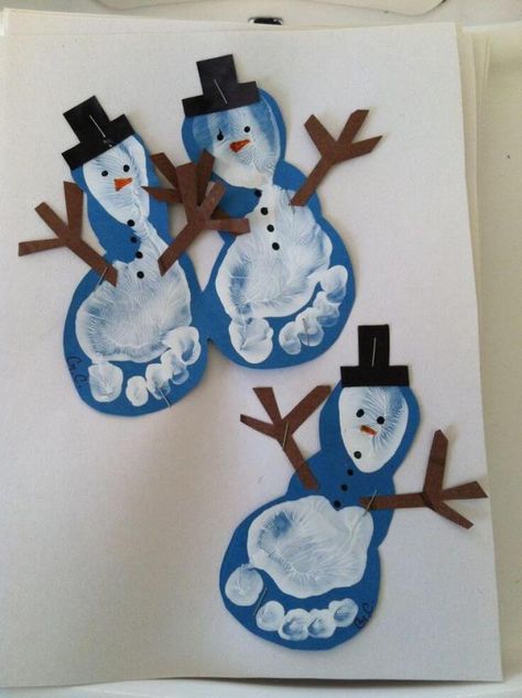 25 Adorable Easy Snowman Crafts For Toddlers - This Tiny Blue HouseEmailFacebookPinterestTwitter Hand Print Art, Winter Crafts For Toddlers, Winter Crafts Preschool, Handprint Christmas, Christmas Crafts For Toddlers, Winter Art Projects, Preschool Christmas Crafts, Winter Crafts For Kids, Daycare Crafts