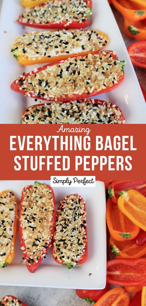 Everything Bagel Stuffed Peppers, Cucumber Cream Cheese And Everything Bagel Seasoning, What To Make With Everything Bagel Seasoning, Bell Pepper With Cream Cheese Snack, Everything Bagel Stuffed Mini Peppers, Everything Bagel Bell Pepper, Peppers With Cream Cheese And Everything Bagel Seasoning, Everything Bagel Seasoning Recipes Keto, Recipe With Everything Bagel Seasoning