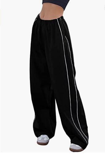 Y2k Track Pants, Black Friday Specials, Pants Baggy, Baggy Pant, Shoes With Jeans, Casual Clothing, Side Stripe, Drawstring Pants, Summer Clothes