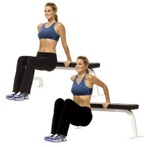 Tricep dips. Dips Exercise, Wedding Dress Workout, Bench Dips, Seated Dips, Push Day Workout, Arm Flab, Push Day, Workout Exercises, Circuit Workout