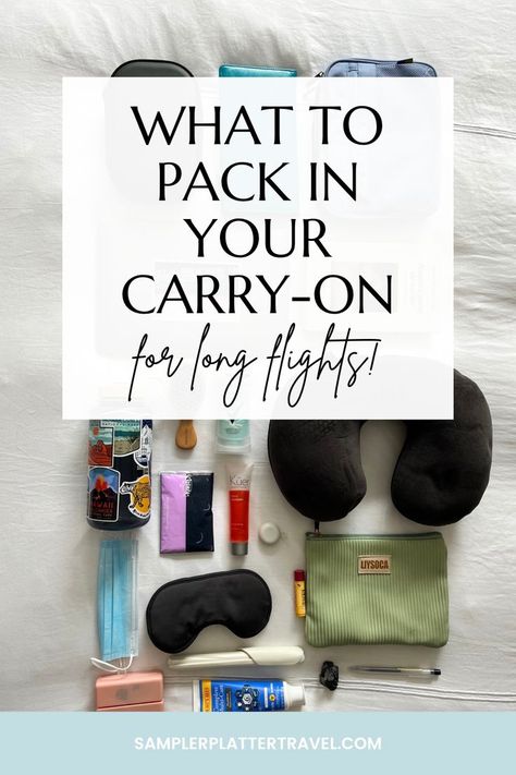 Long Flight Essentials | Packing for a Long Flight | Long-Haul Flight Tips | Travel Essentials | Carry-On #Packing #PackingTips #LongFlight #TravelEssentials Carryon Essentials Long Flights, Personal Bag Airplane List, Carry On Long Flight, Airline Packing Tips, 15 Day Trip Packing, Plane Kit Travel, Carry On International Flight, Long Haul Carry On Essentials, 12 Hour Flight Tips