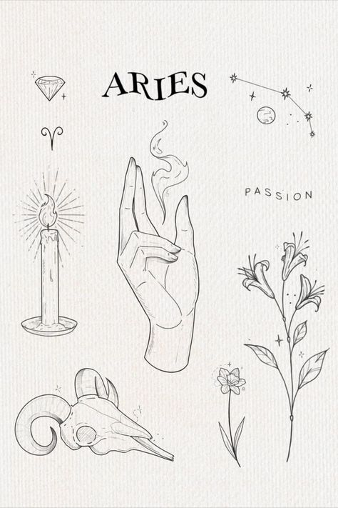 Aries Zodiac Tattoos, Tatoo Dog, Arte Aries, Tato Minimal, Astrology Tattoo, Aries Art, Horoscope Tattoos, Petit Tattoo, Aries Tattoo