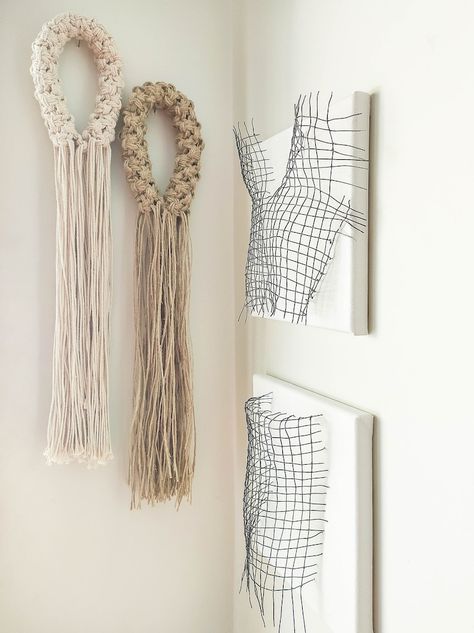 Sustainable Home Decor, Fiber Sculpture, Large Macrame, Long Fringe, Macrame Art, Sustainable Home, Front Room, Wall Sculptures, Staging