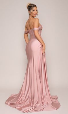 Fashion: #fashion, #style, #outfitinspiration, #beauty Rose Pink Prom Dresses, Godly Wedding, Bridesmaid Dresses Blush, Jersey Corset, Pink Satin Gown, Different Body Sizes, Dusty Pink Dress, Light Pink Prom Dress, Western Gowns