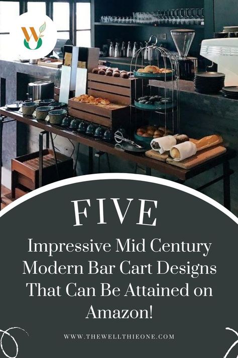 5 Impressive Mid Century Modern Bar Cart Designs That Can Be Attained on Amazon! Modern Bar Carts, Mid Century Modern Bar Cart, Bar Cart Design, Mid Century Modern Bar, Modern Bar Cart, Mid Century Contemporary, Modern Home Bar, Drink Cart, Modern Bar