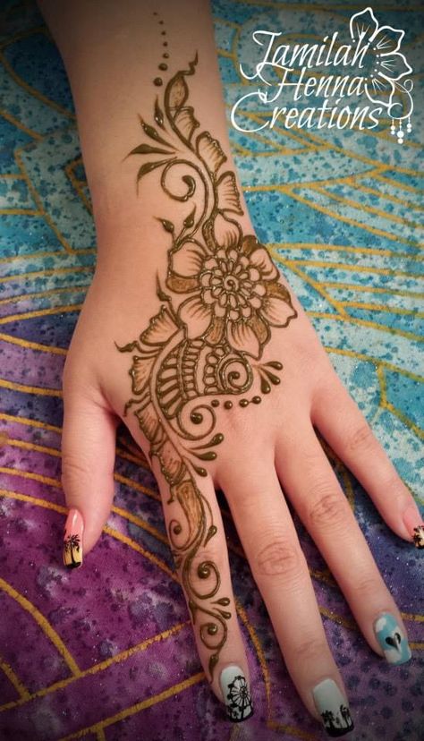 wwww.jamilahhennacreations.com. Shaded flower and paisley henna Easy Mehndi Designs Arabic, Henna Design Traditional, Mehndi Designs Traditional, Mehndi Tips, Mehndi Design Flower, Peacock Henna, Minimal Mehndi, Peacock Mehndi Designs, Traditional Mehndi