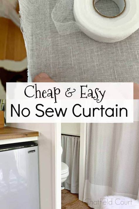 Rv Curtains, Camper Curtains, Sew Curtains, Trailer Conversion, Shower Plumbing, Rv Makeover, Diy Rv, No Sew Curtains, Simple Curtains