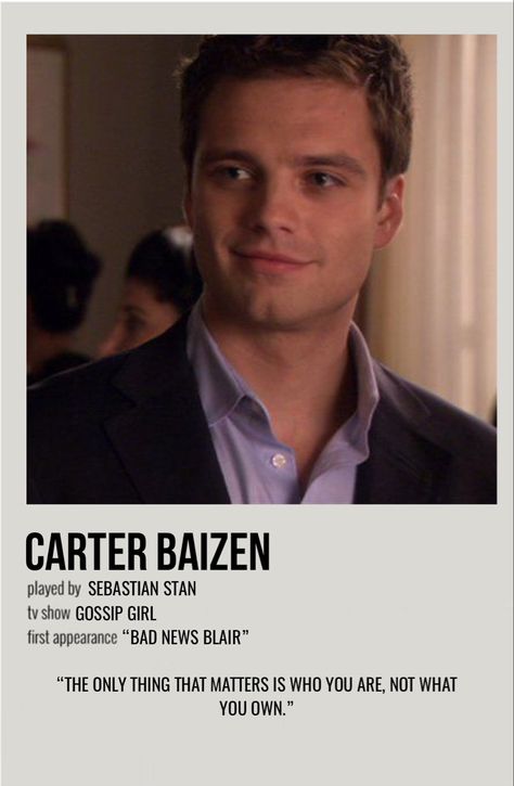 Carter Baizen Aesthetic, Gossip Girl Characters, Carter Baizen, Gossip Girl Wallpaper, Gossip Girl Episodes, Freddy Rodriguez, Gossip Girl Quotes, Gossip Girl Aesthetic, Character Poster