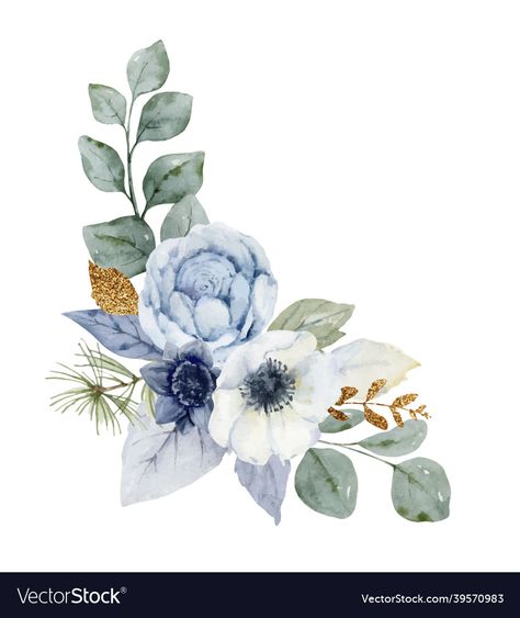 Wedding Sculpture, Dusty Blue Flowers, Boho Wedding Photography, Flower Background Design, Watercolor Vector, Azul Serenity, Branch Vector, Blood Drop, Floral Cards Design