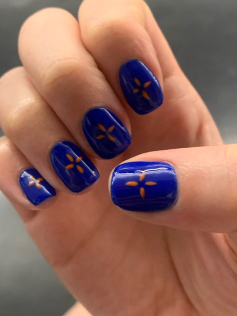 #nailart #manicure #santorinibleu #bleu #orange #summervibes #fun Orange Nail Art, Navy Nails, Simple Nail Art, Manicure Nail Art, Simple Nail, Orange Nails, Funky Nails, Easy Nail Art, Blue And Orange