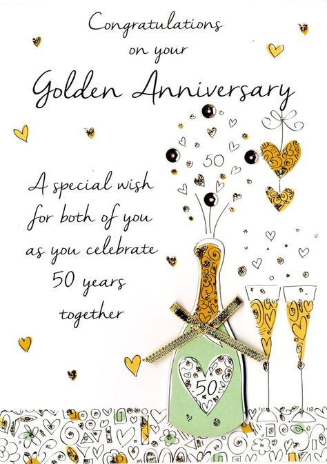 50th Golden Anniversary Greeting Card Second Nature Just To Say Cards 50th Anniversary Wishes, 50th Wedding Anniversary Wishes, 50th Anniversary Quotes, Anniversary Card Messages, Anniversary Wishes For Friends, Wedding Anniversary Greetings, Golden Wedding Anniversary Card, Wedding Anniversary Message, Wedding Anniversary Greeting Cards