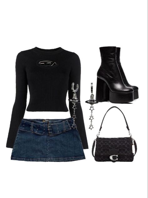 Cute Back To School Outfits, Outfits Y2k, Shein Outfits, 2000s Fashion Outfits, Guardian Angels, Looks Black, Y2k Outfits, Swaggy Outfits, Mode Inspo