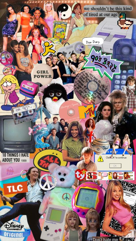 #90s #90skid #vintage #oldschool #wallpaper Vintage 90s Aesthetic Wallpaper, 90s Themed Wallpaper, 2000s Tv Shows Aesthetic, 1994 Aesthetic Wallpaper, 90s Party Poster, Anni 2000 Aesthetic, 90s Collage Aesthetic, Anni 90 Aesthetic, 90s Collage Wallpaper