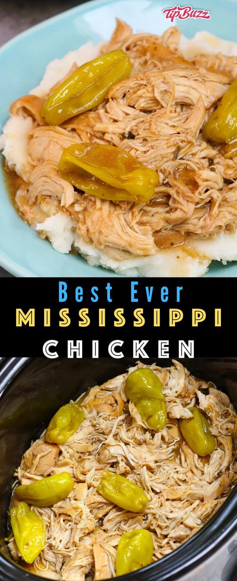 Mississippi Chicken Crockpot, Slow Cooker Easy, Mississippi Chicken, Magical Slow Cooker, Tostada Recipes, Chicken Melts, Chicken Crockpot Recipes Easy, The Magical Slow Cooker, Chicken Crockpot