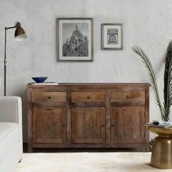 Willshire Rustic Solid Wood 3 Drawer Large Sideboard Cabinet Dining Room Credenza, Reclaimed Wood Sideboard, Rustic Buffet, Rustic Sideboard, Style Sideboard, Farmhouse Sideboard, Modern Buffet, Wood Buffet, Freestanding Kitchen