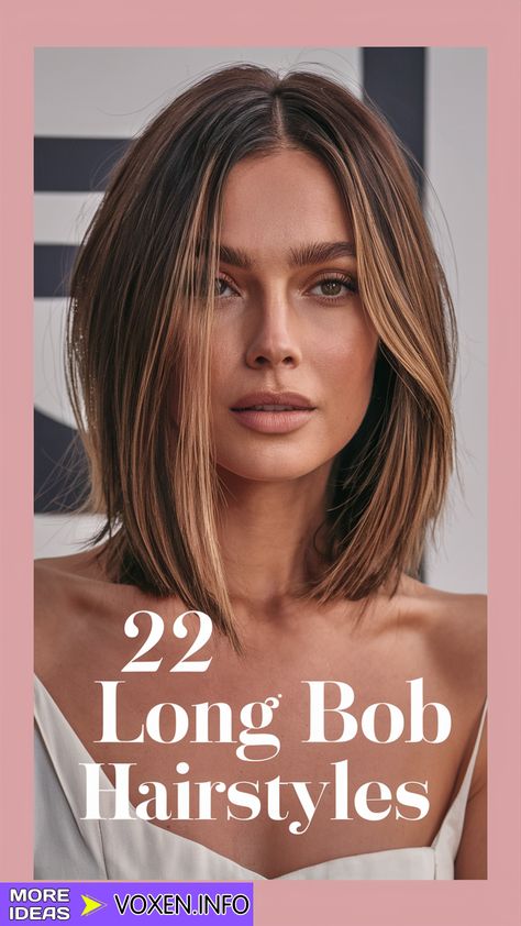 22 Explore Trendy Shoulder-Length Long Bobs for Every Hair Type: Winter Update 2024 - 2025 Shoulder Length Straight Hairstyles, Straight Long Bob, Collarbone Length Hair, Long Asymmetrical Bob, Shoulder Haircut, Long Angled Bob, Long Bobs, Shoulder Length Bob, Long Bob Haircuts