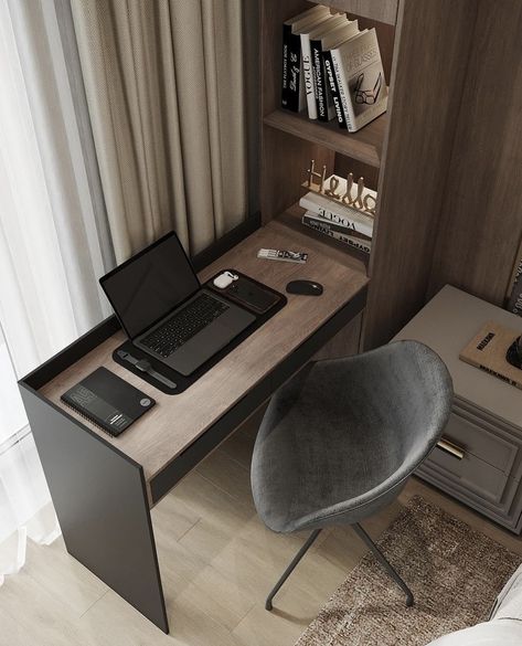 Study Table Ideas Bedroom, Modern Classic Office, Office Desk Design, Study Table Design, Home Office Furniture Design, Black Bedroom Design, Study Table Designs, Productive Work, Study Room Design