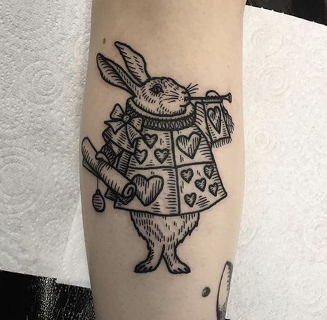 White Rabbit Tattoo, Alice In Wonderland Tattoo, Rabbit Alice In Wonderland, Alice And Wonderland Tattoos, Rabbit Tattoo, Wonderland Tattoo, Rabbit Tattoos, 4 Tattoo, B Tattoo