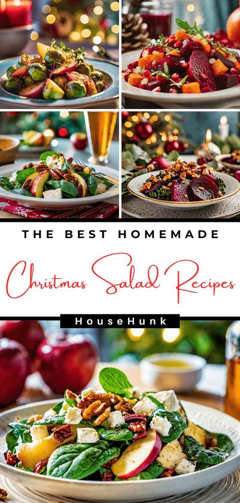 Elevate your holiday table with these 12 delightful Christmas salad recipes! From classic bacon broccoli to festive fig pomegranate, each dish promises a symphony of flavors. Perfect for festive feasts and joyful gatherings. #ChristmasSalads #HolidayRecipes Company Salad Recipe, Christmas Lunch Salad Ideas, Winter Christmas Salad, Best Holiday Salads, New Year Salad Ideas, Salad Ideas For Christmas, Festive Salads Christmas, Xmas Salads Recipes, Christmas Salads Recipes Holidays Simple