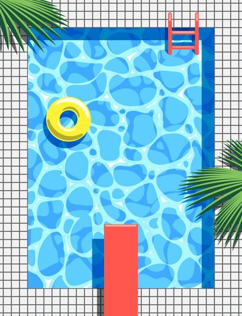 Party Tips And Tricks, Pool Drawing, Pool Party Summer, Pool Paint, Summer View, Arte Doodle, Pool Art, Party Tips, New Retro Wave