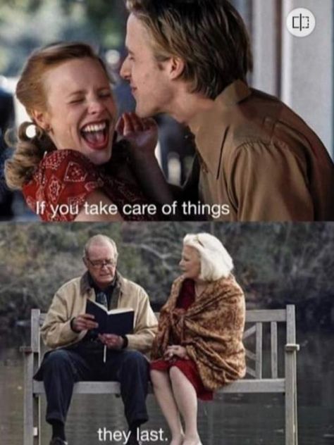 The Notebook Clothes, The Notebook Memes Funny, The Notebook Pfp, The Notebook Edits, The Notebook Poster, The Notebook Aesthetic, Movie The Notebook, Comfort Movies, Funny Image