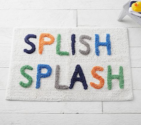 Splish Splash Kids Bath Mat | Pottery Barn Kids Toddler Bathroom, Kids Bathroom Ideas Shared, Kids Bathroom Makeover, Kids Bathroom Ideas, Kid Bathroom Decor, Kid Bathroom, Latex Allergy, Baby Bathroom, Crib Bumper