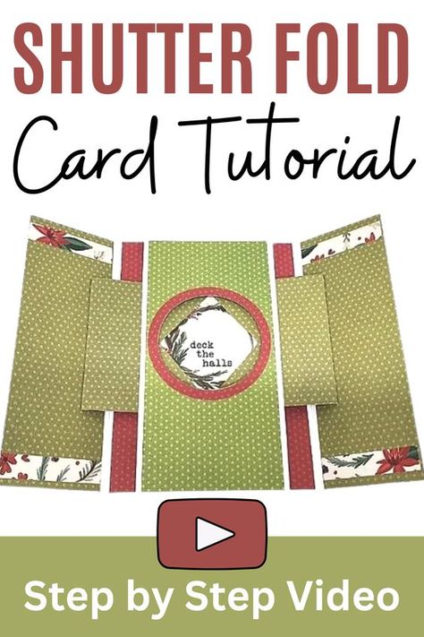 Shutter Cards Tutorial, Magic Greeting Card, Interactive Cards Tutorial How To Make, Unique Card Ideas Creative, Shutter Card Tutorial, Trifold Shutter Cards, Shutter Cards, Folded Christmas Cards, Diy Pop Up Cards