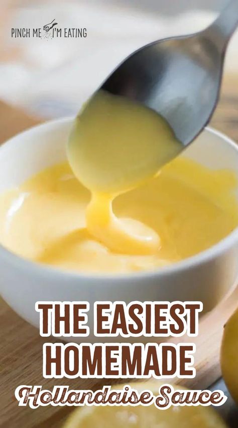 Discover this simple homemade Hollandaise sauce recipe that's perfect for breakfast, brunch, and dinner. No blender needed! Learn how to make a creamy, tangy sauce with just butter, lemon juice, and egg yolks. Ideal for eggs Benedict, vegetables, and seafood. Enjoy a classic sauce recipe made easy! Quick Hollandaise Sauce No Blender, Mock Hollandaise Sauce Easy, Easy Hollandaise Sauce Blender, Hollandaise Sauce For One, How To Make Hollandaise Sauce Easy, Hollandaise Sauce No Lemon Juice, Make Ahead Hollandaise Sauce, Easy Hollandaise Sauce No Blender, Small Batch Hollandaise Sauce